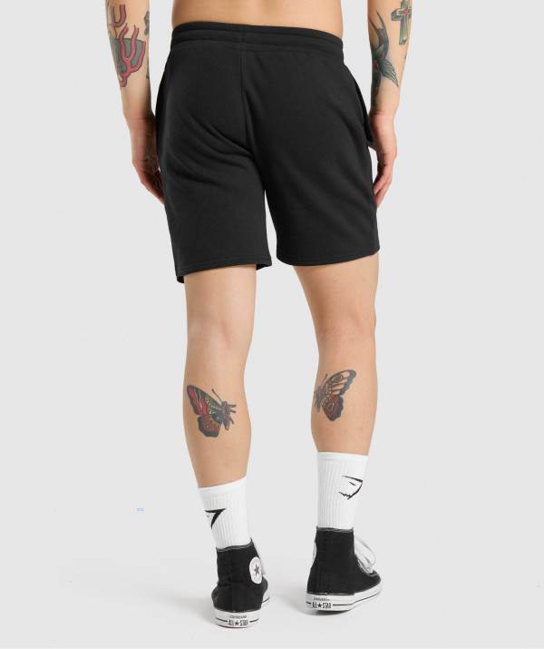 Panske Šortky Gymshark Legacy Čierne Biele | GK1964253